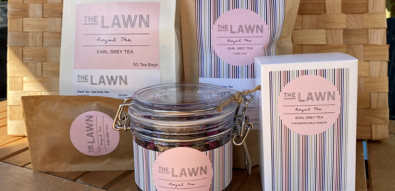 Display of Earl Grey Tea from The Lawn Collection, Surrey - one of Sensiful's suppliers